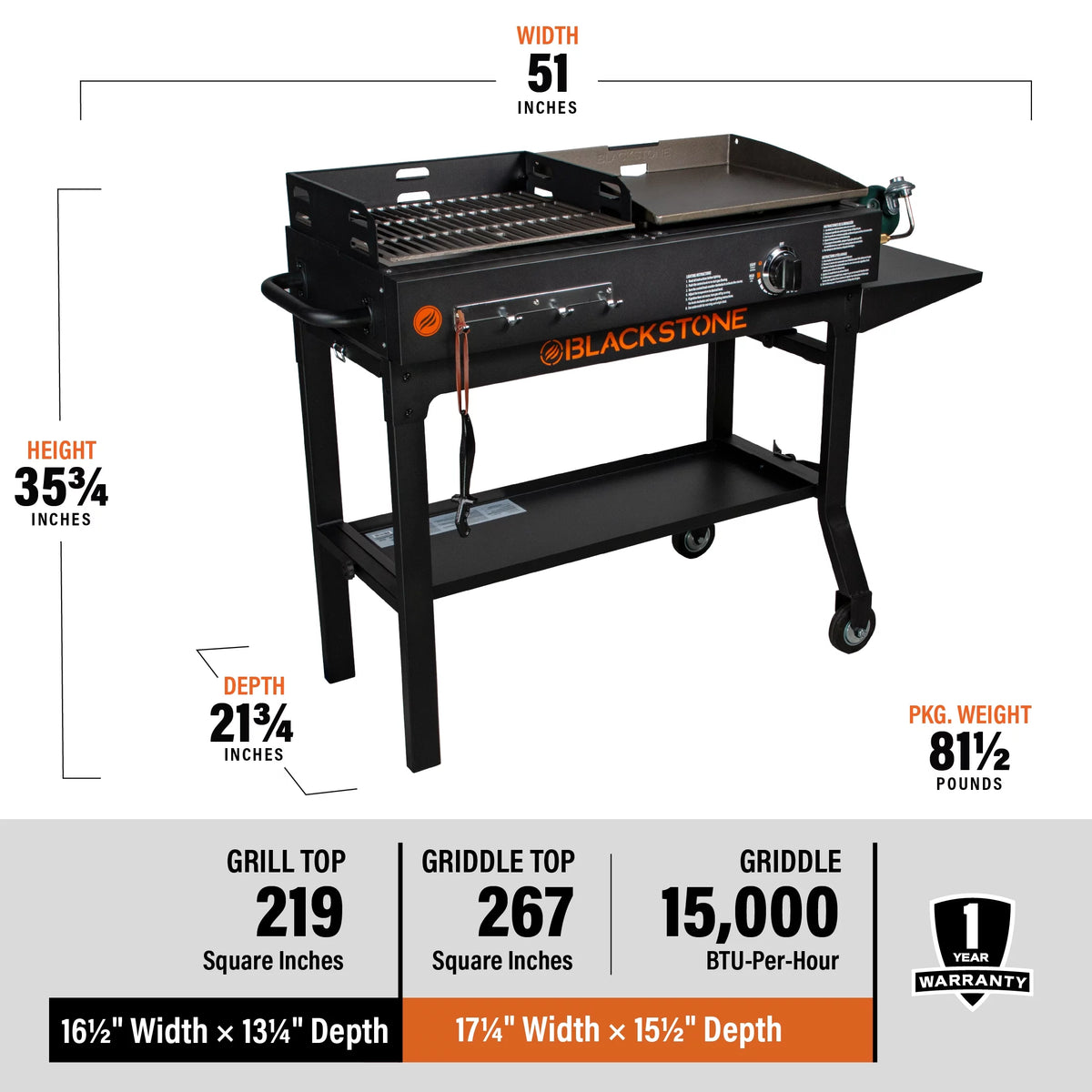 Propane Griddle and Charcoal Grill Combo V189214
