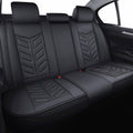 Waterproof Faux Leather Car Seat Covers Full Set Black Red L4722