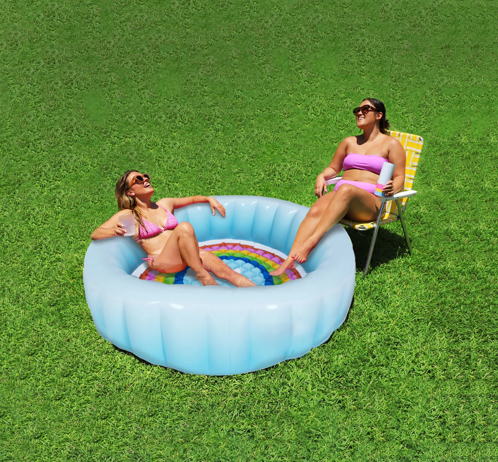 Blue Ombre Round Inflatable Swimming Pool K414238