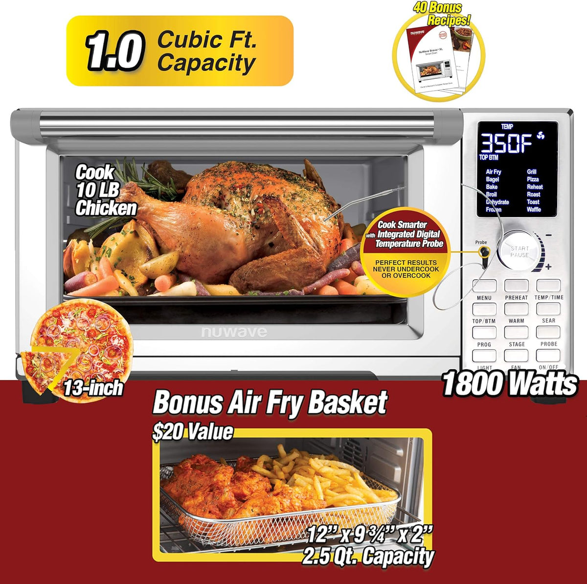 Air Fryer Toaster Smart Oven, 12-in-1 Countertop Convection, 30-QT XL U28900