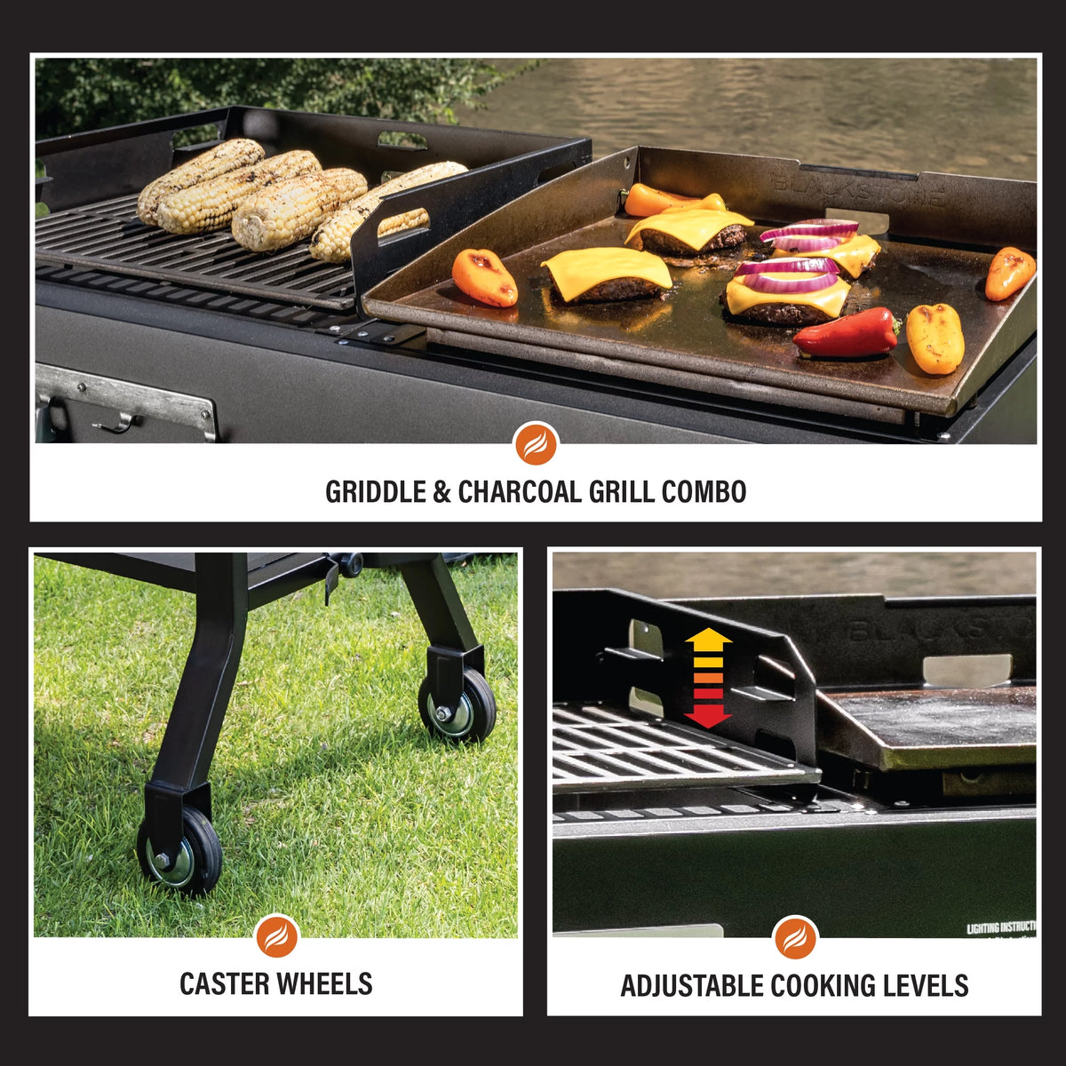 Propane Griddle and Charcoal Grill Combo V189214