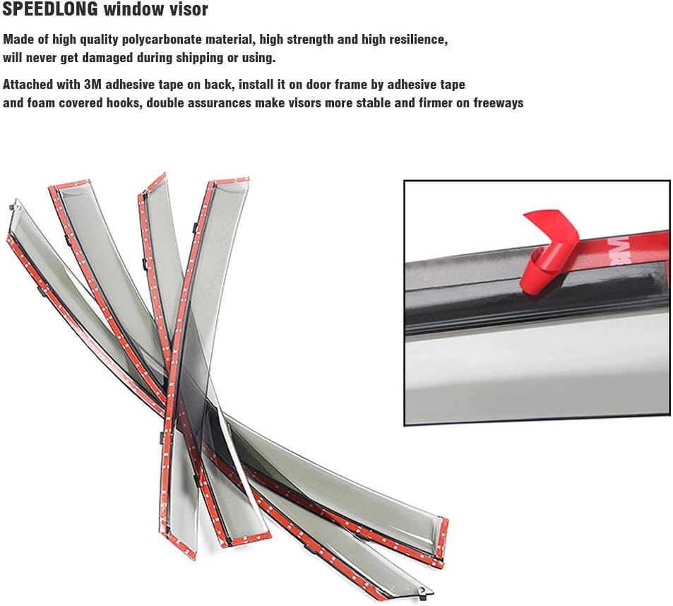 Car Window Visor Vent Shade Deflector Sun/Rain Guards F653