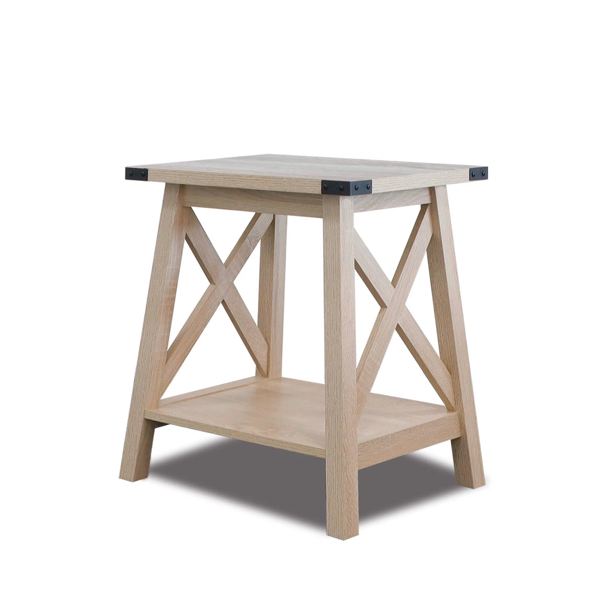 White Oak 2-Tier Wood End Table G8379