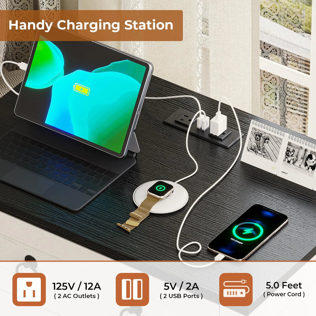 White End Table with Charging Station T352081