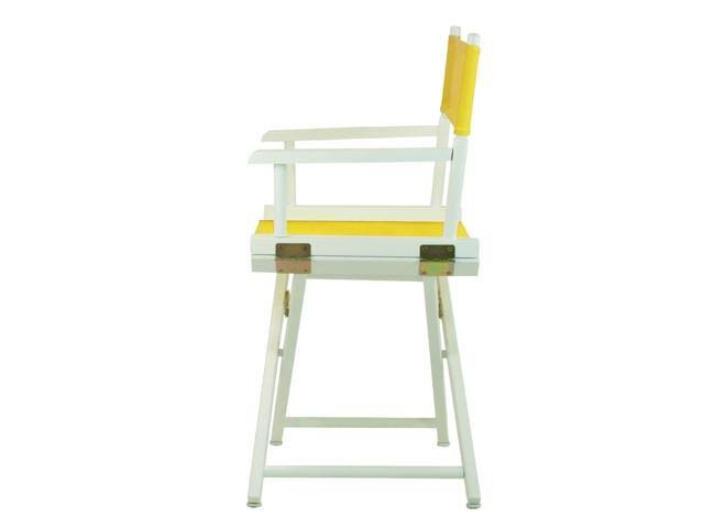 Director's Chair White Frame Gold Canvas Q18874