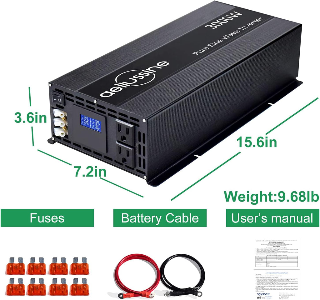 2000 watt Pure Sine Wave Power Inverter 24v dc to ac 110v 120v V228