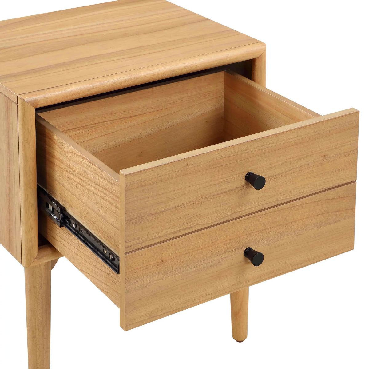 Natural Oak Nightstand with Solid Wood Frame M9550