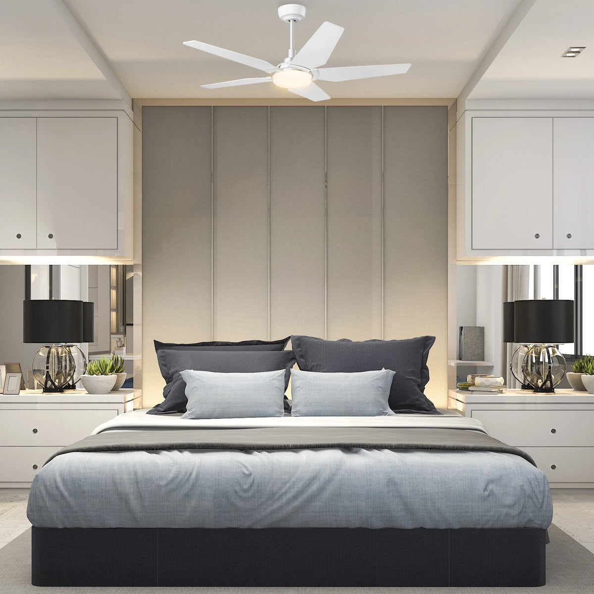 52-inch Indoor/Outdoor Smart Ceiling Fan with LED Light Kit & Remote B7387