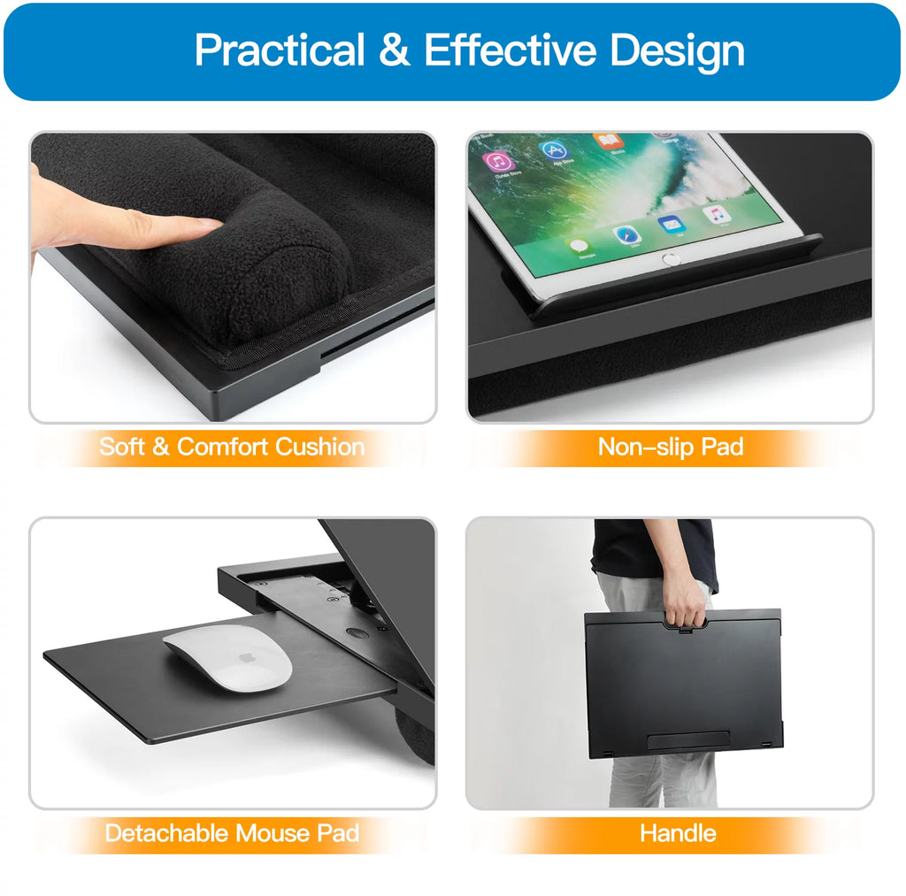 Portable Laptop Lap Desk with Detachable Mouse Pad Tray A9569