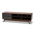 Grey and Walnut 2-Drawer Wood TV Stand T6951