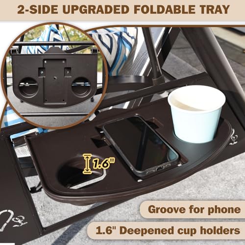 3 Person Patio Swing with Adjustable Canopy O8451
