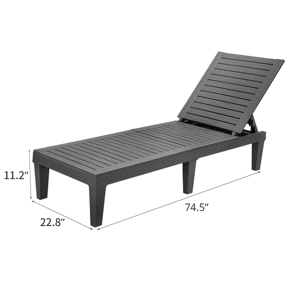 2 Pcs Adjustable Taupe Outdoor Lounge Chairs K547