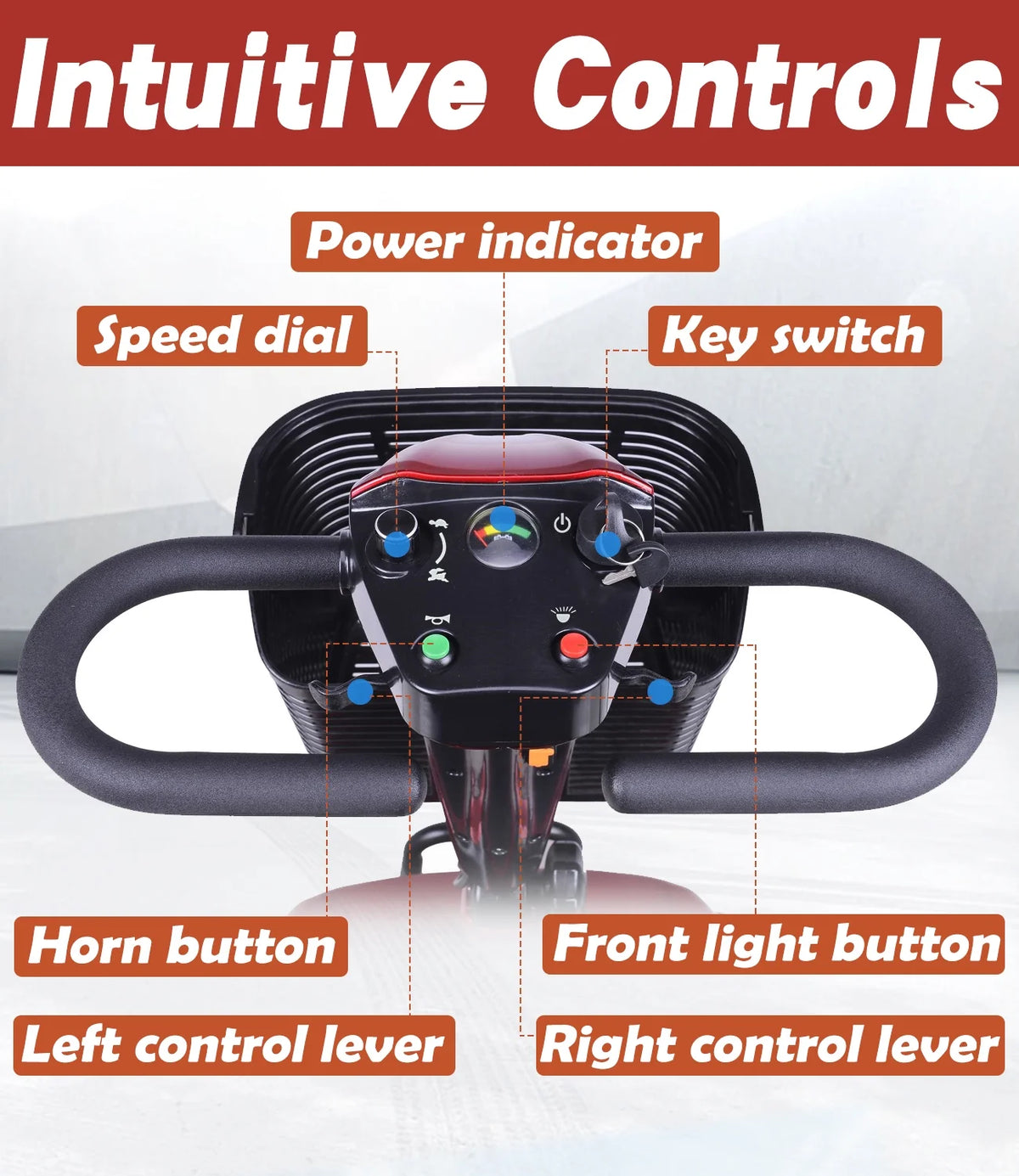 4 Wheel Electric Powered Mobility Scooter X1649
