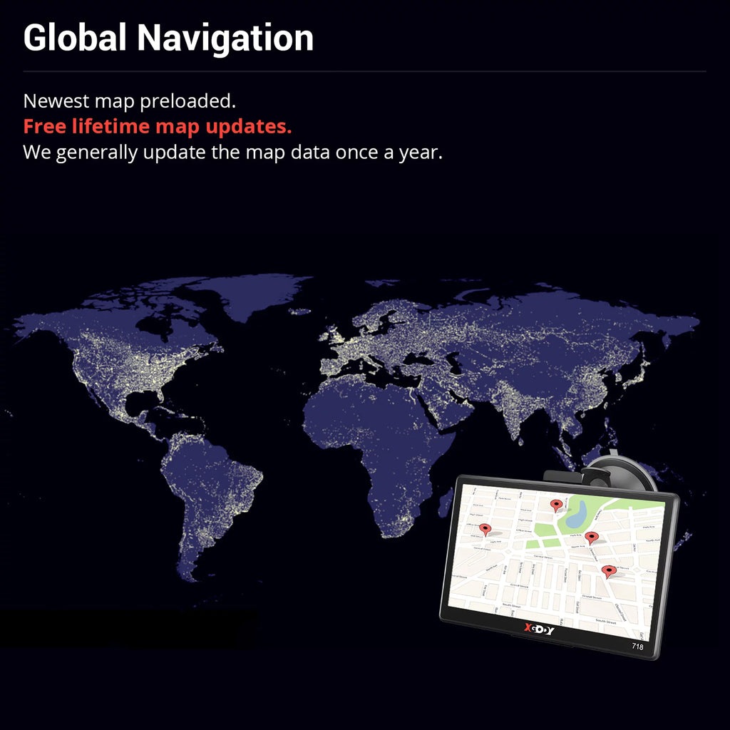 7 inch GPS Navigation with Voice Guidance Speed Camera Warning V269