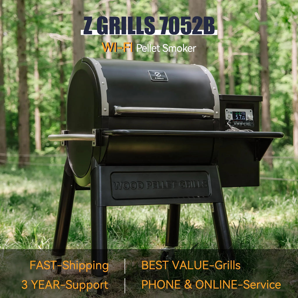 Pellet Grill & Smoker with Foldable Front Shelf, Ash Cleanout System, Rain Cover, 1056 sq.in Cooking Area L478999