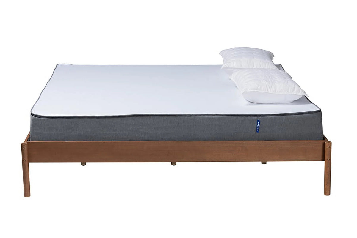 Ash Walnut Finished Wood Queen Size Bed Frame P25273