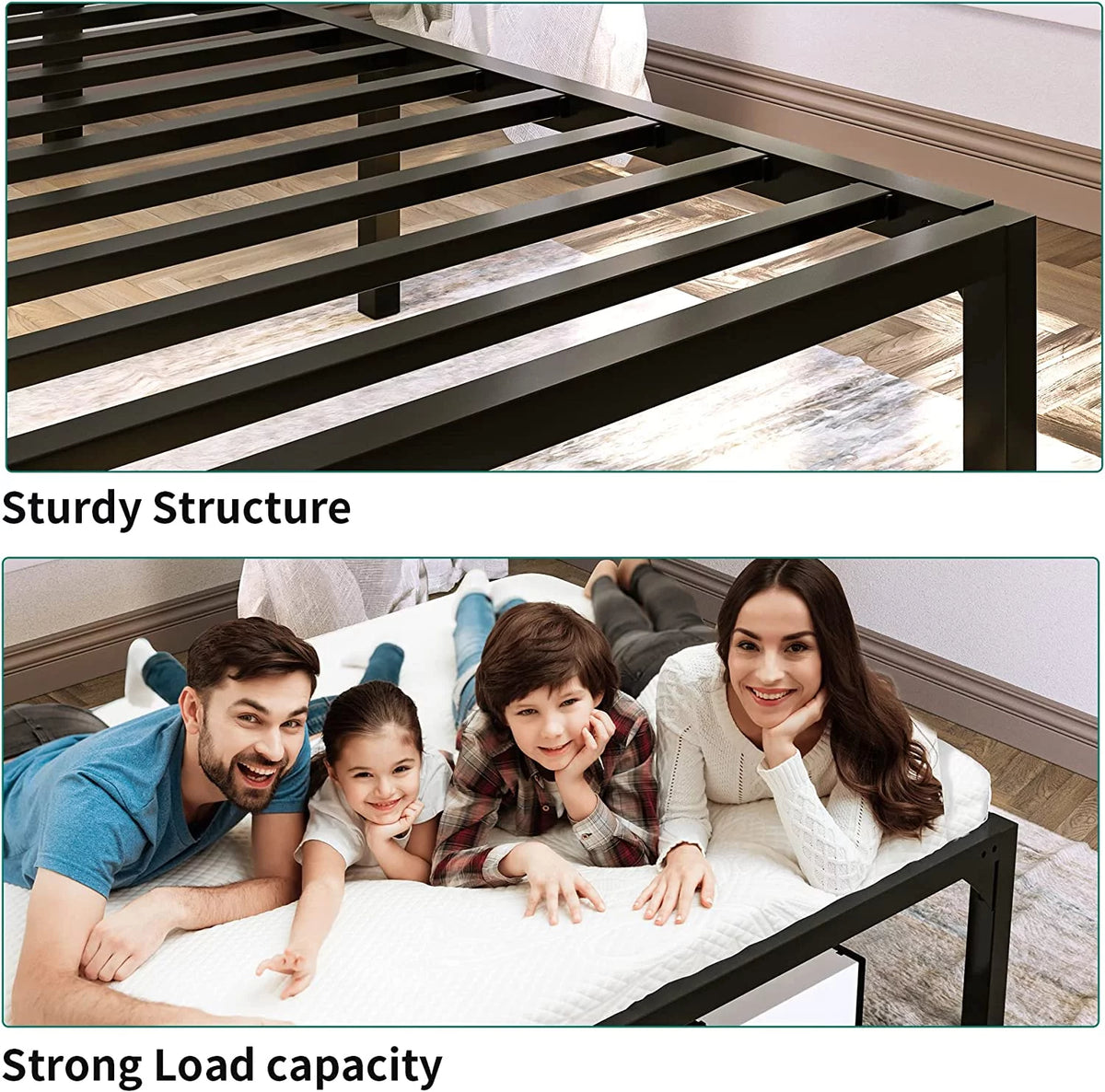 Twin Size Black Metal Bed Frame with Headboard G787
