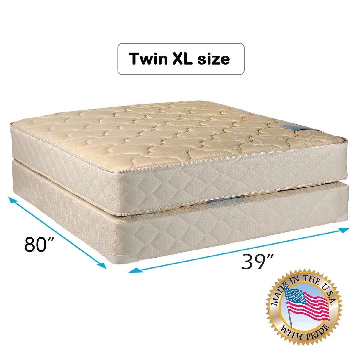 Twin XL Beige Mattress and Box Spring Set N705309