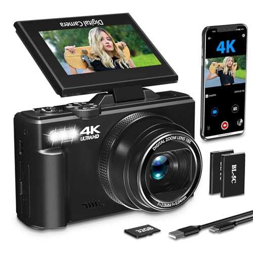 4K 64MP Compact Digital Camera with 18X Digital Zoom B854