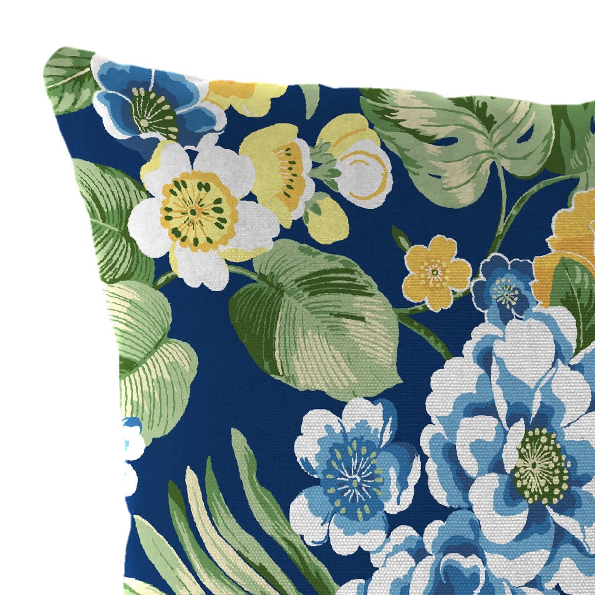 Lapis Blue Floral Square Outdoor Throw Pillow 2 Pack P5211