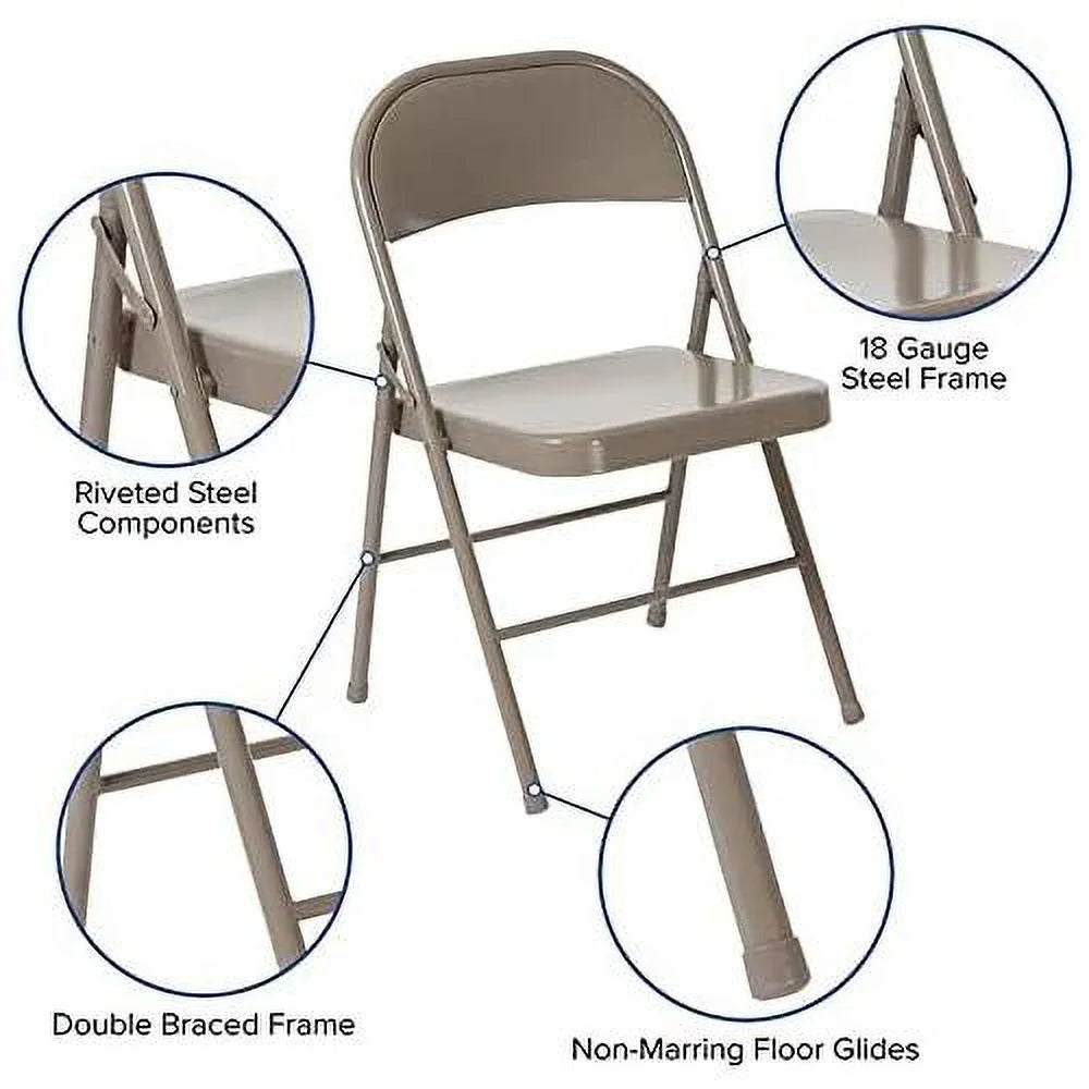 10 Pack Gray Metal Folding Chair D45796