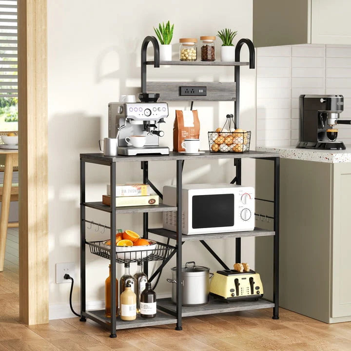 6 Tier Kitchen Bakers Rack with Power Outlet P2319