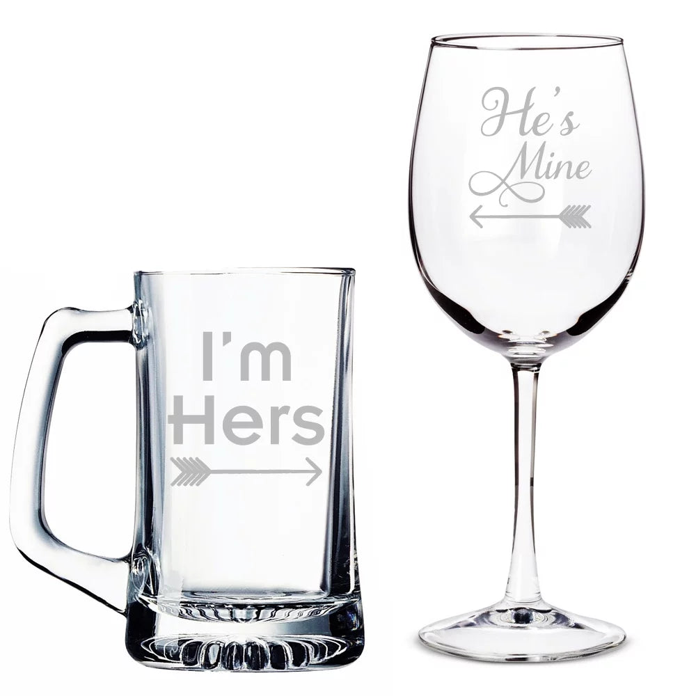 Beer Mug and Wine Glass Set V239