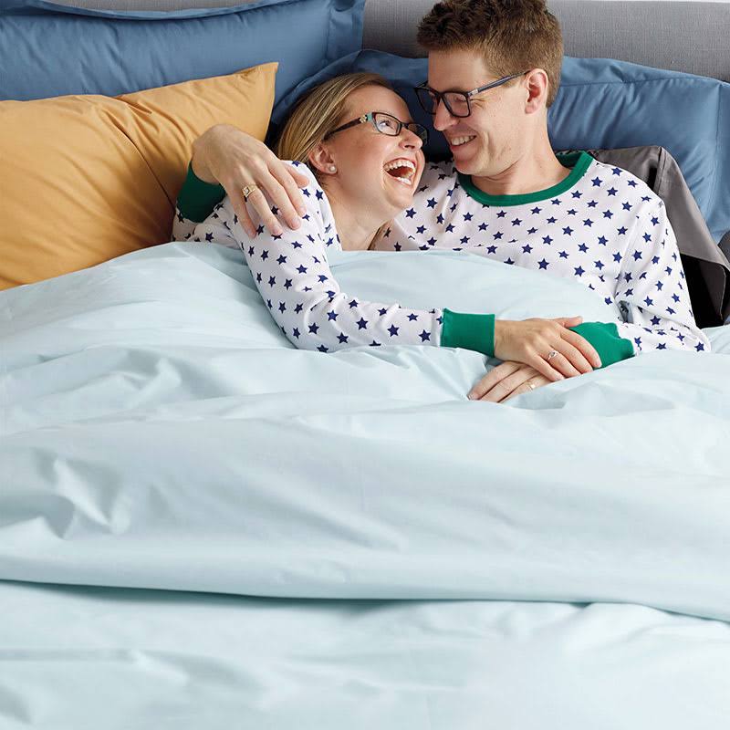 Gray 300-Thread Count Cotton Percale Full Duvet Cover Q56711