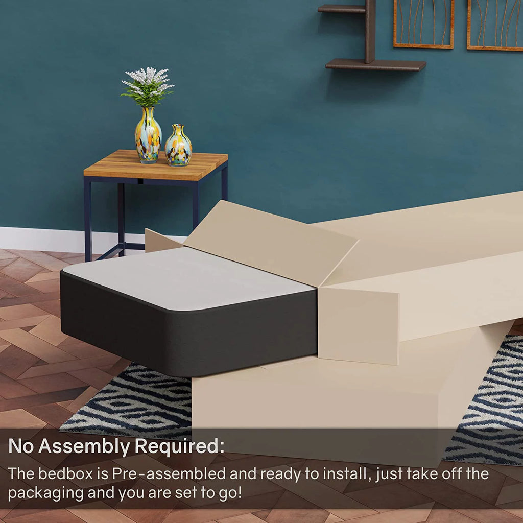 Queen Size Black 4-inch Wood Box Spring P498