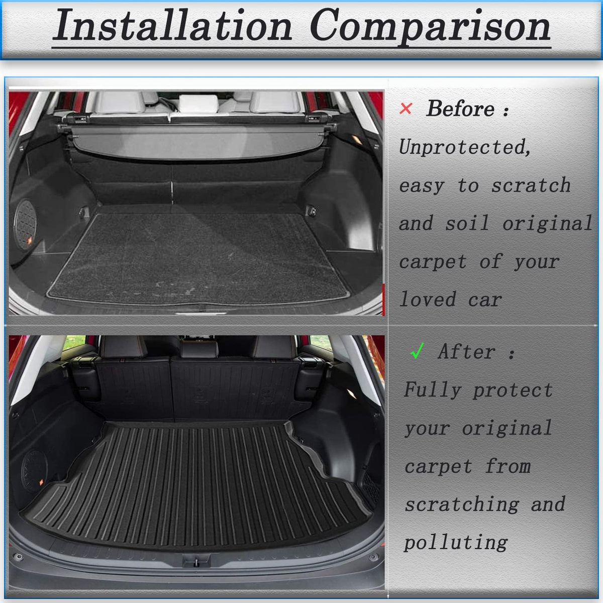 All-Weather Rear Trunk Tray Cargo Mat Protector V378
