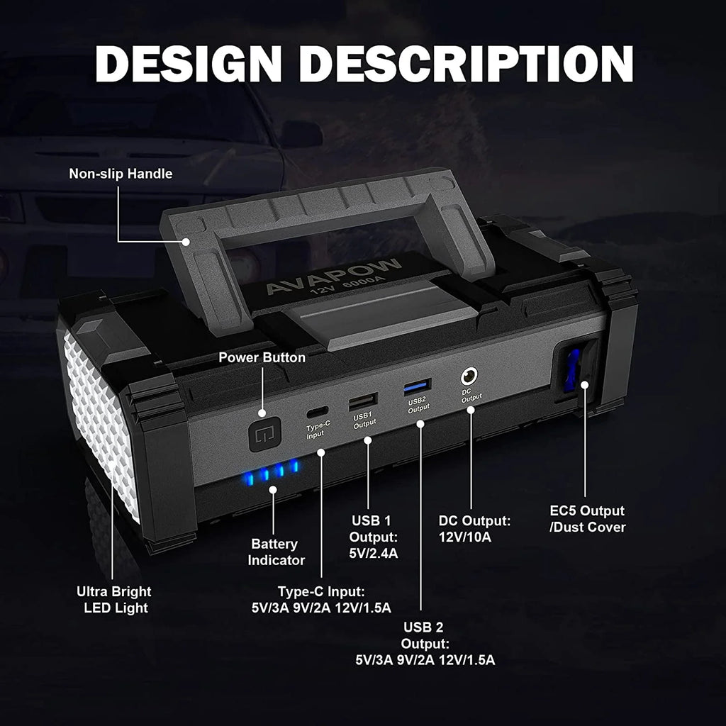 6000A Car Battery Jump Starter M43693