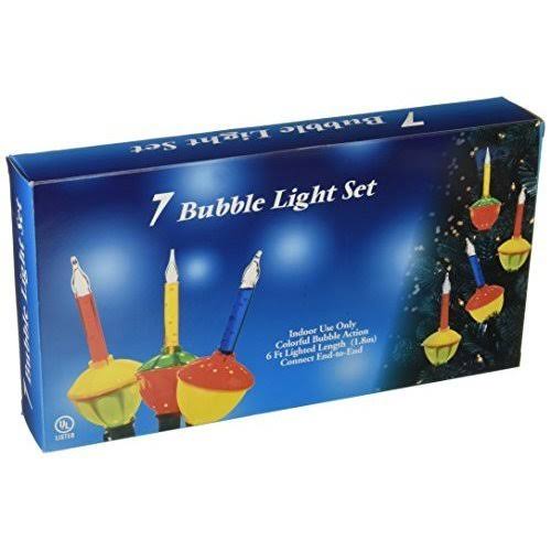 Set of 7 Multi-Color Christmas Bubble Lights B497