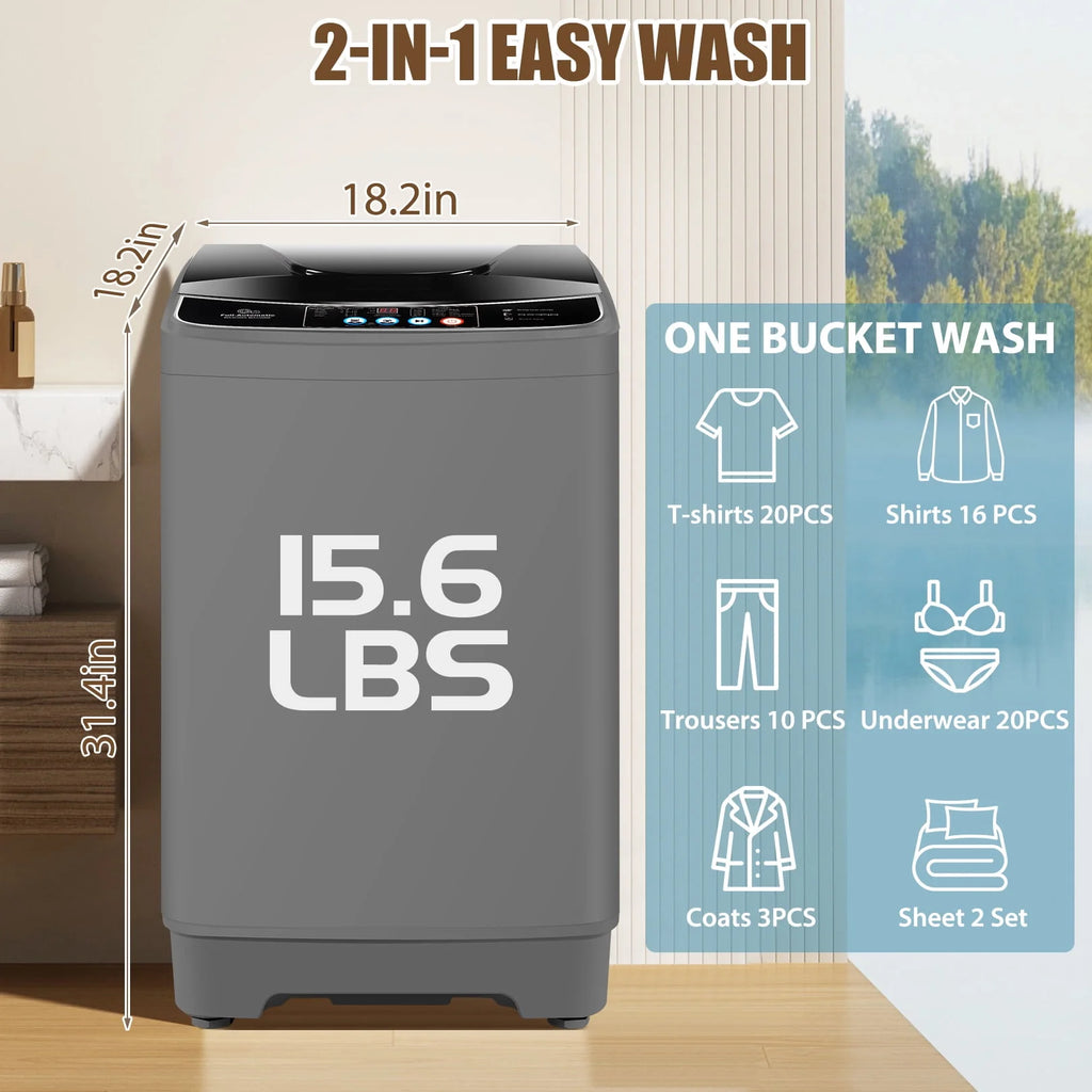 15.6lbs Fully Automatic Portable Washing Machine K79771