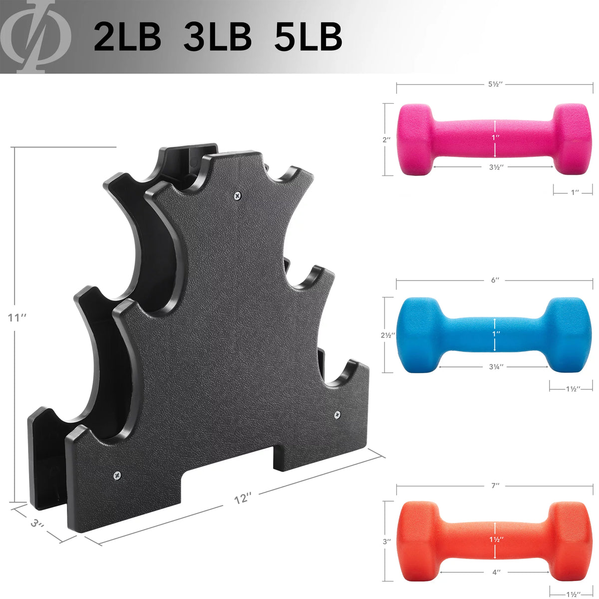 Neoprene Dumbbell Hand Weight with Stand, 20 Lbs. R498811