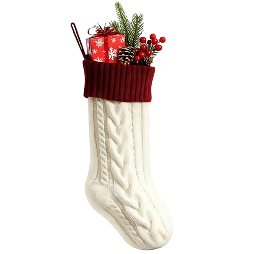 18 Inch Knit Christmas Stockings White A761083