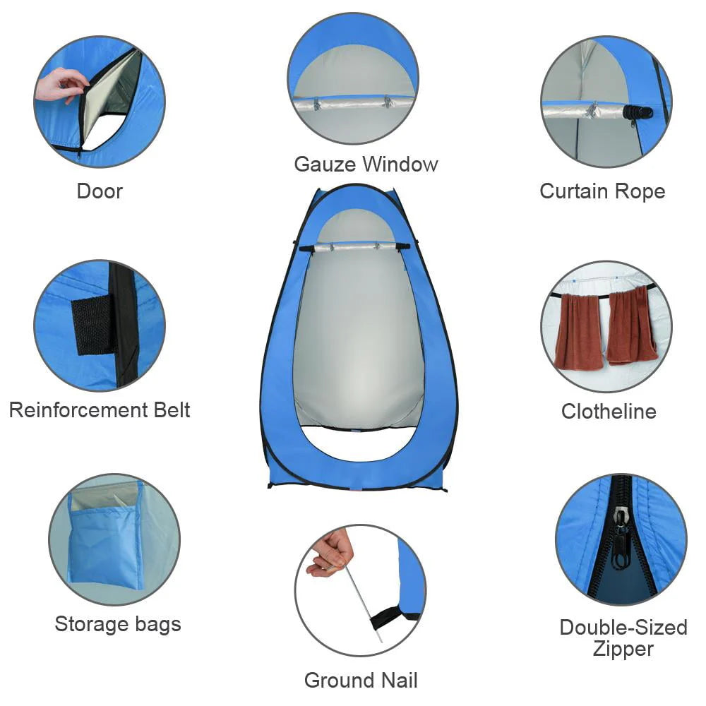 Pop up Dressing Tent Portable Outdoor Privacy Shower Blue V294800