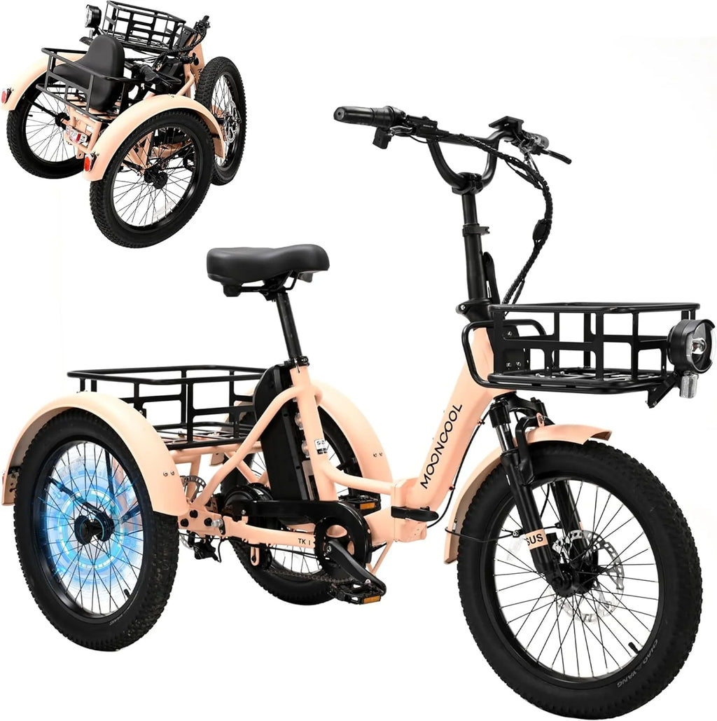 24 26 3 Wheel 350W 36V 7 Speeds Electric Tricycle with Large Basket K945