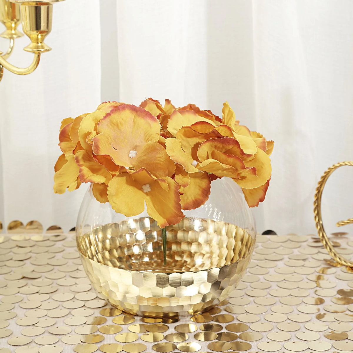 4.5" Gold Glass Candle Holders S7524