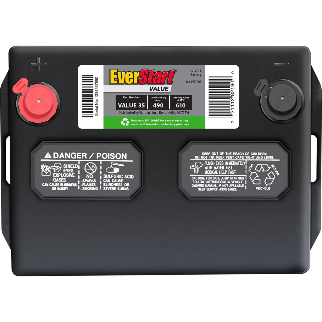 Lead Acid Automotive Battery Group Size 35 12 Volt 490 CCA I1397