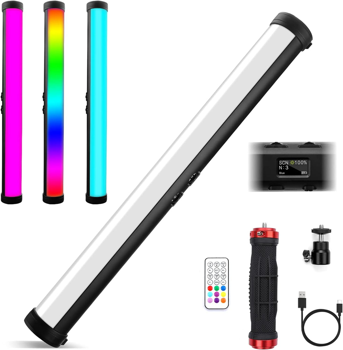 2600-12000K RGB LED Video Light Stick Wand T452386