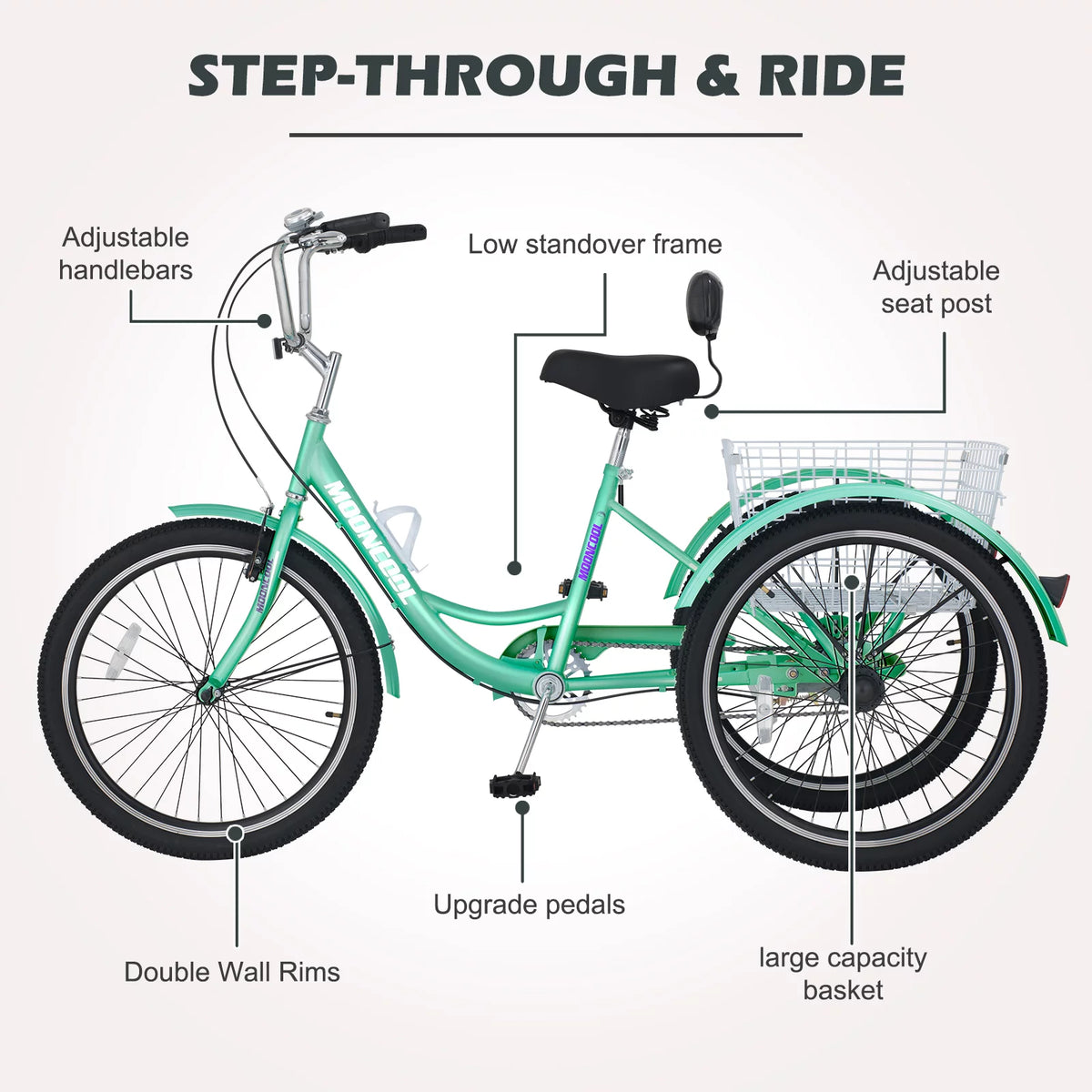 24 Single Speed Tricycle with Large Basket N127