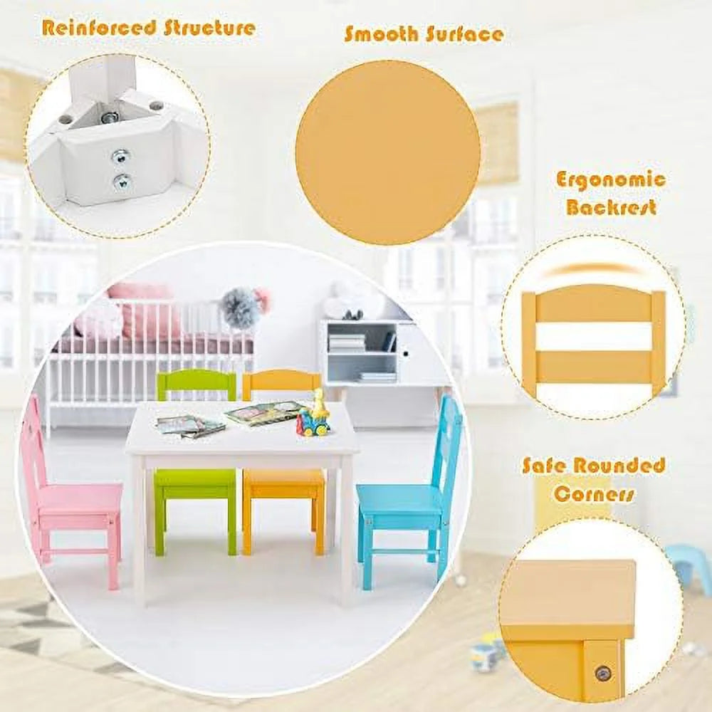 5 Piece Wood Table and Chair Set T2755