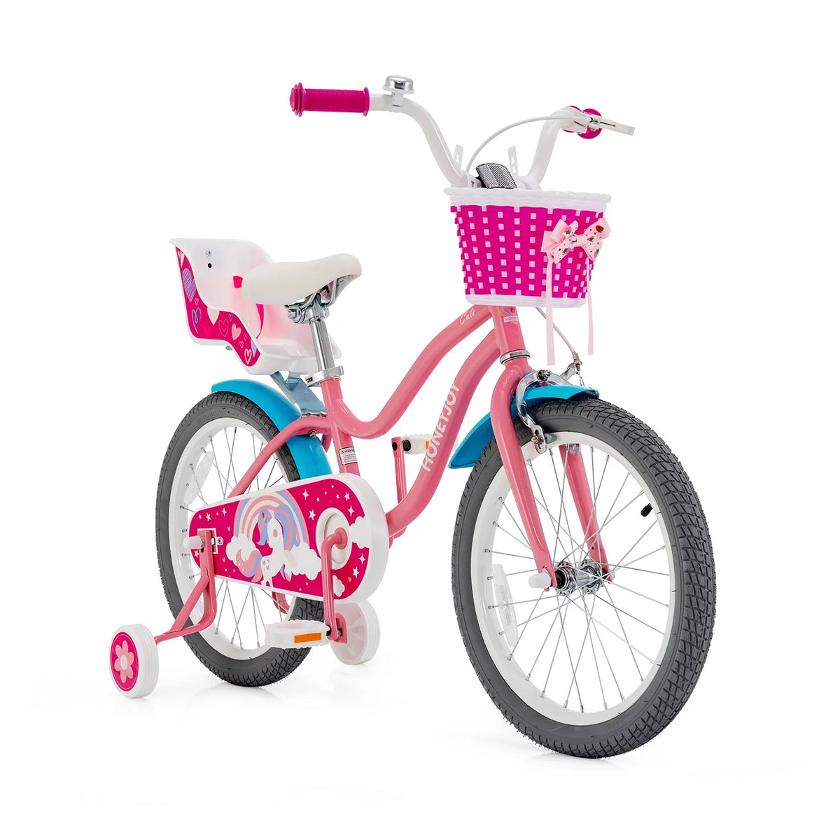 18 Inches Kids Bicycle with Training Wheels and Basket I4011