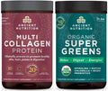 Unflavored Multi Collagen Protein Powder 24 Servings and Greens Powder 25 Servings M7321