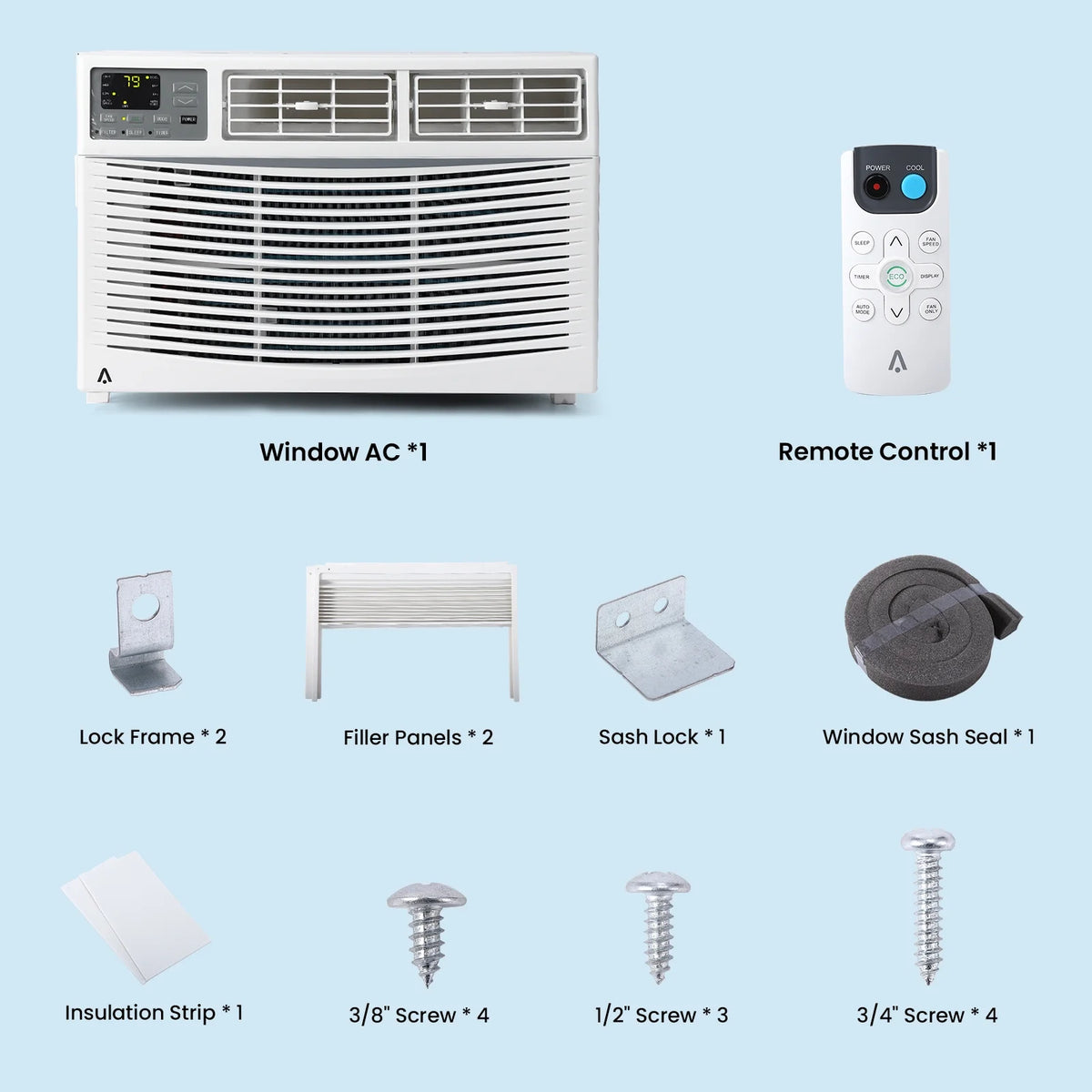 6,000 BTU Window-Mounted Air Conditioner with Remote/APP Control D412403