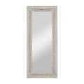 White Carved Floral Wall Mirror C25152