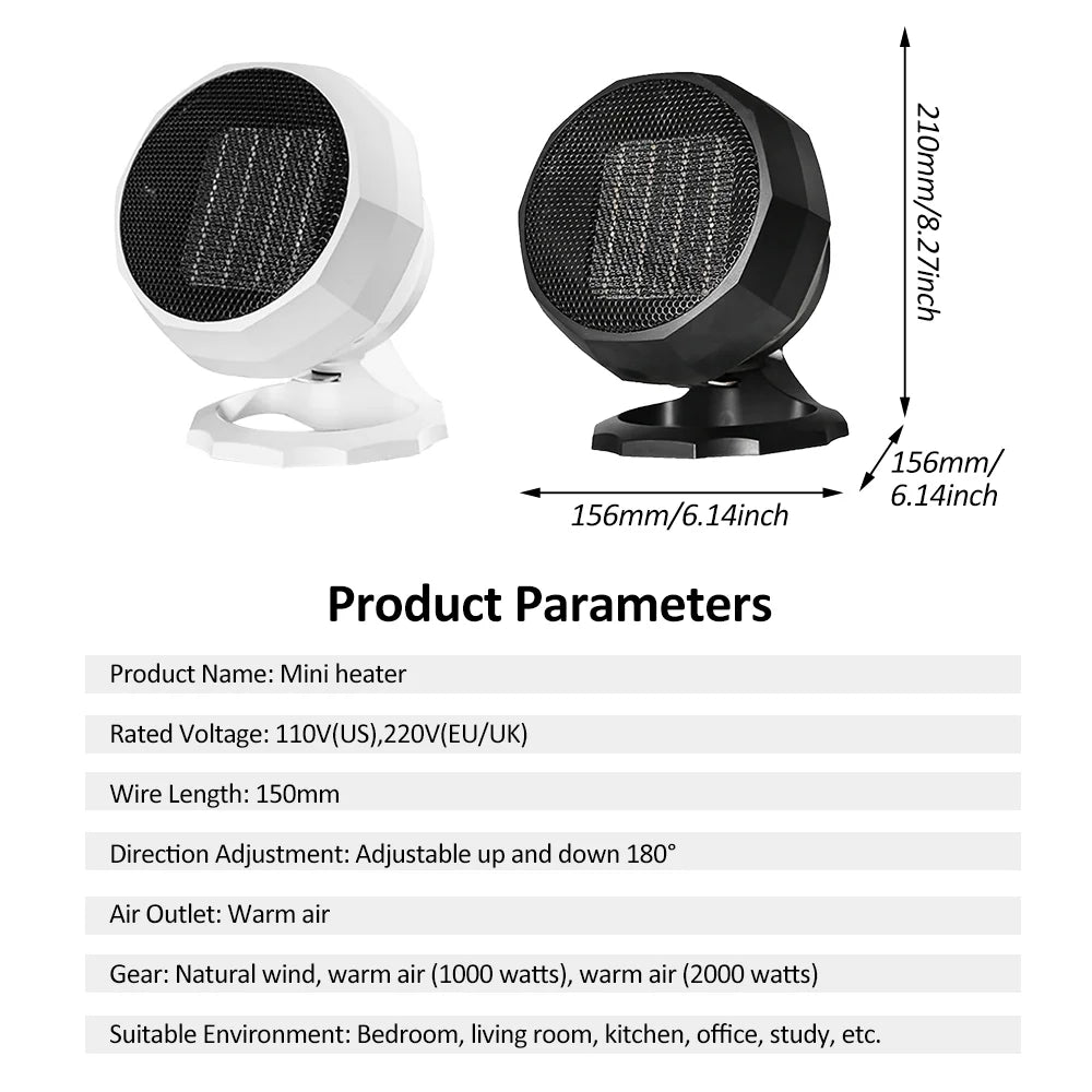 2000W Ceramic Desktop Heater Q7844