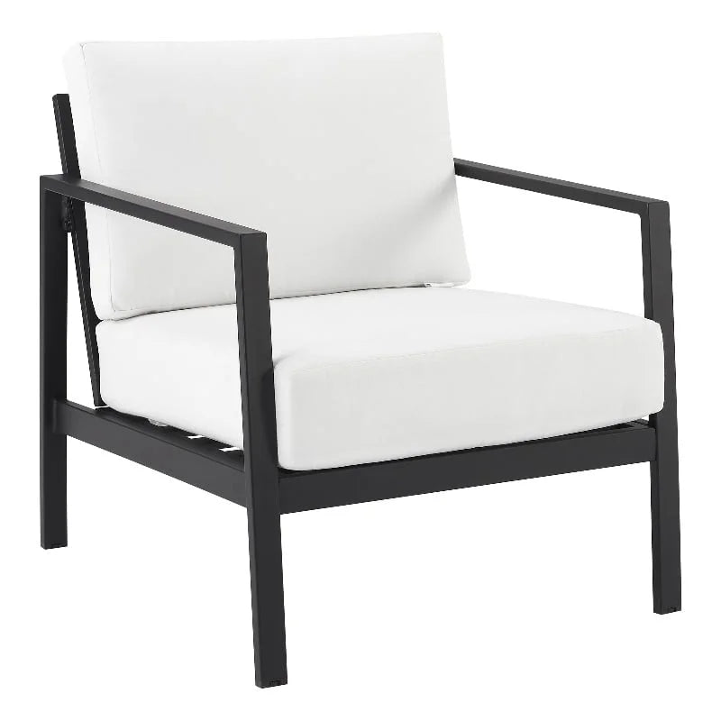 Lightweight Aluminum Outdoor Chair with White Cushions W58323