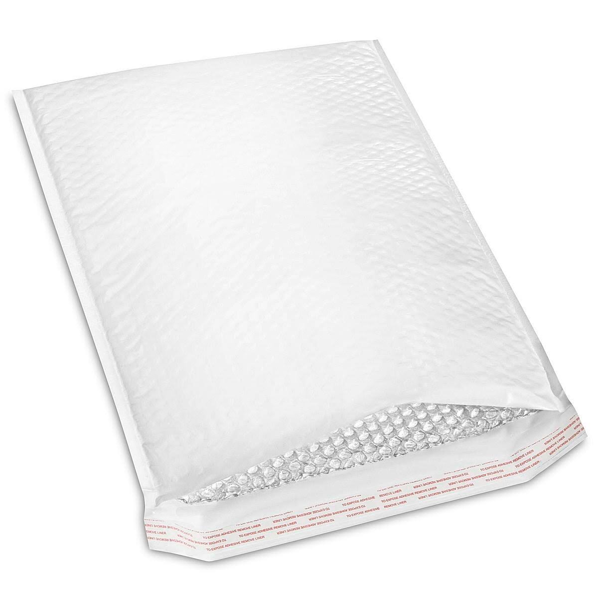 White Bubble-Lined Poly Mailers Case of 50 K2696