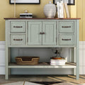 Green Wood Buffet Storage Cabinet with Drawers B85115